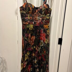 Aqua Vibrant Floral Maxi Dress